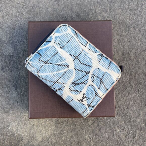 Louis Vuitton Blue Epi Aqua Zippy Card Wallet Round Coin Purse